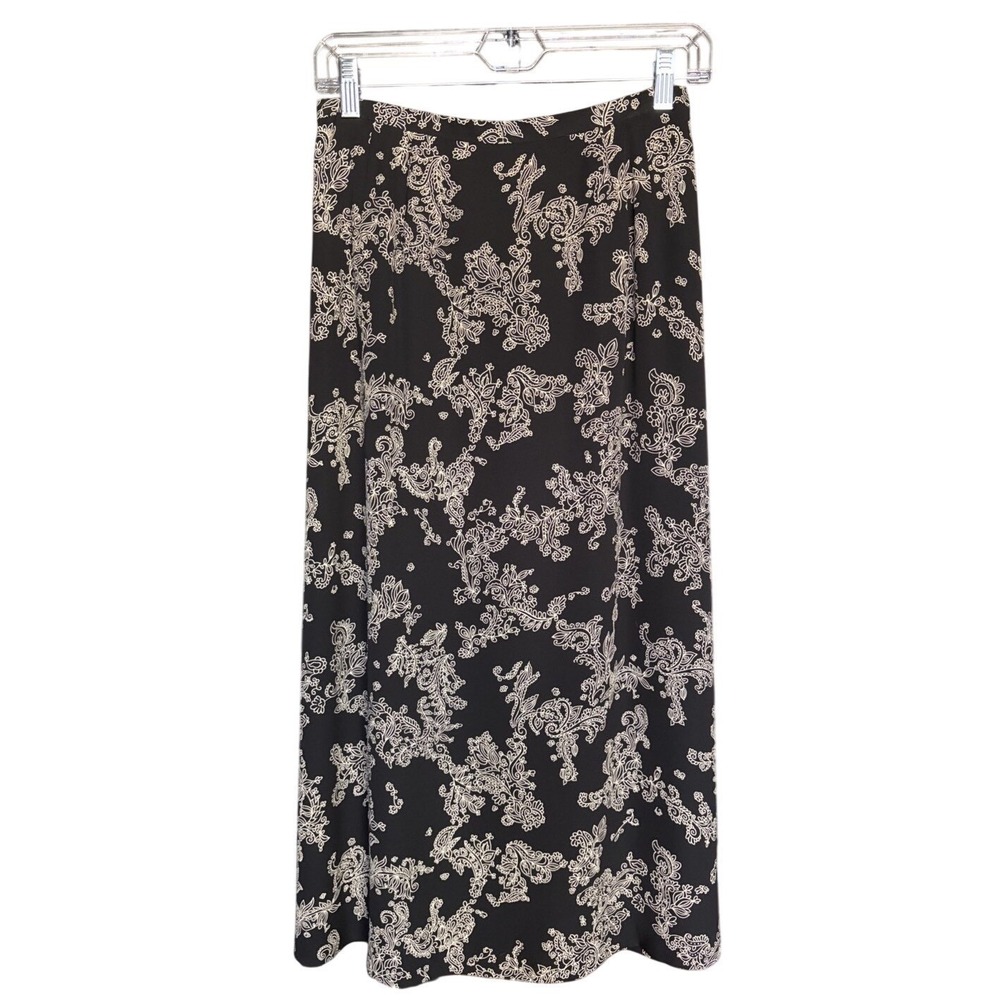 Vintage Talbots Whimsical Sillk Floral Midi Skirt 6P Fairy Grunge Whimsigoth